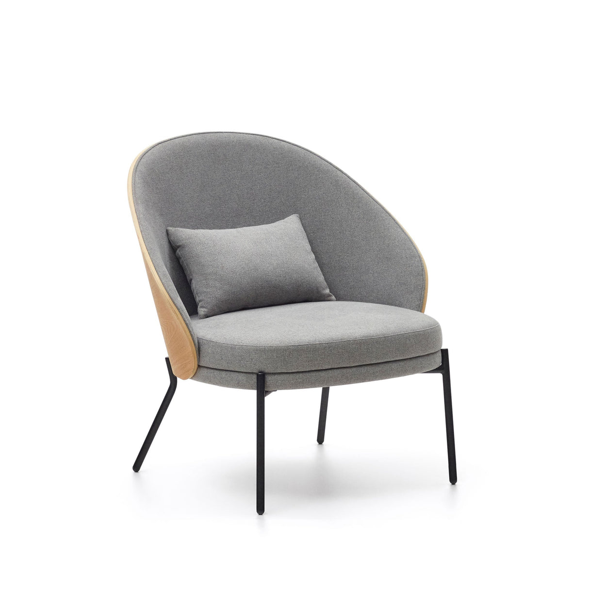 Eamy Armchair with light backrest, Gray fabric