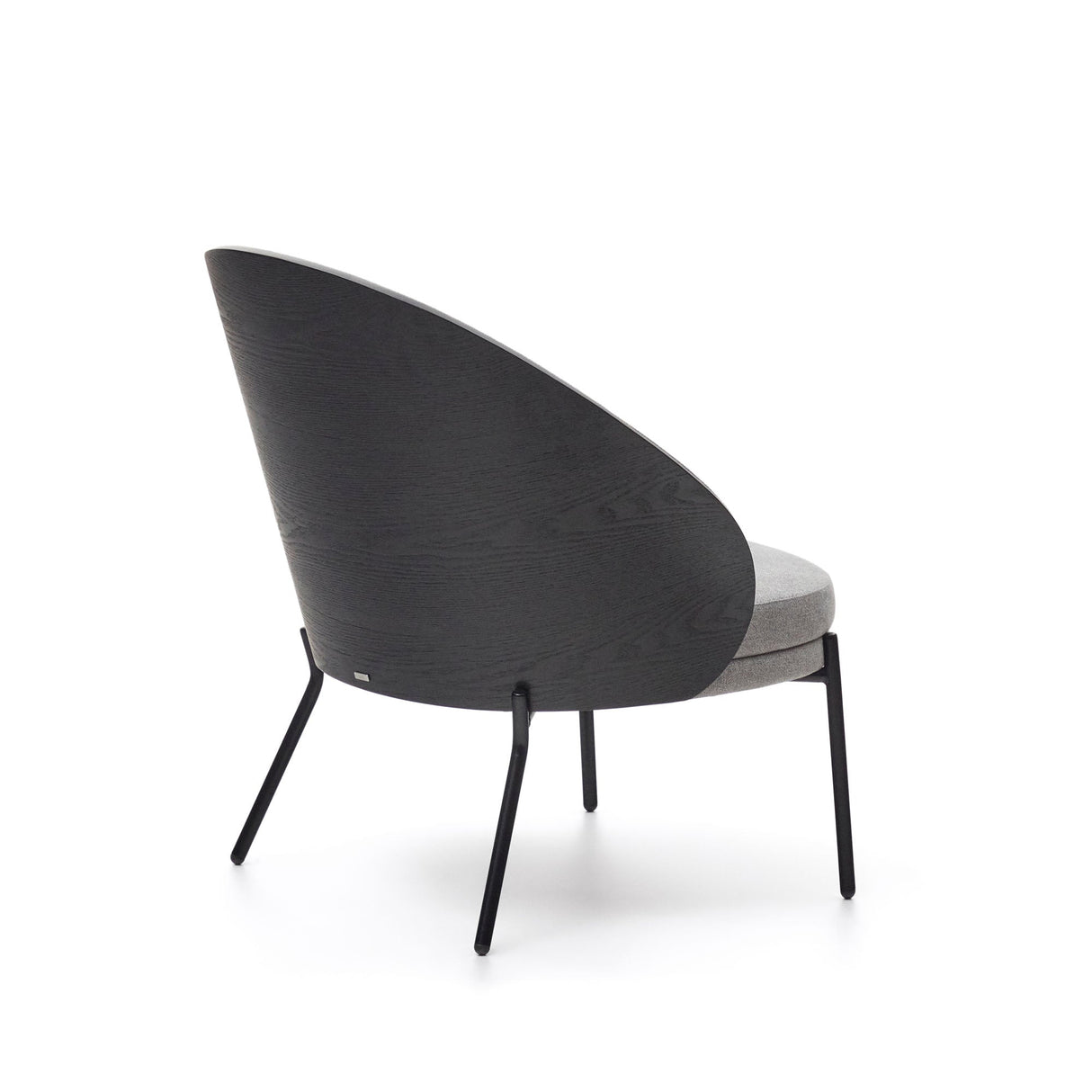 Eamy Armchair with black backrest, Gray fabric