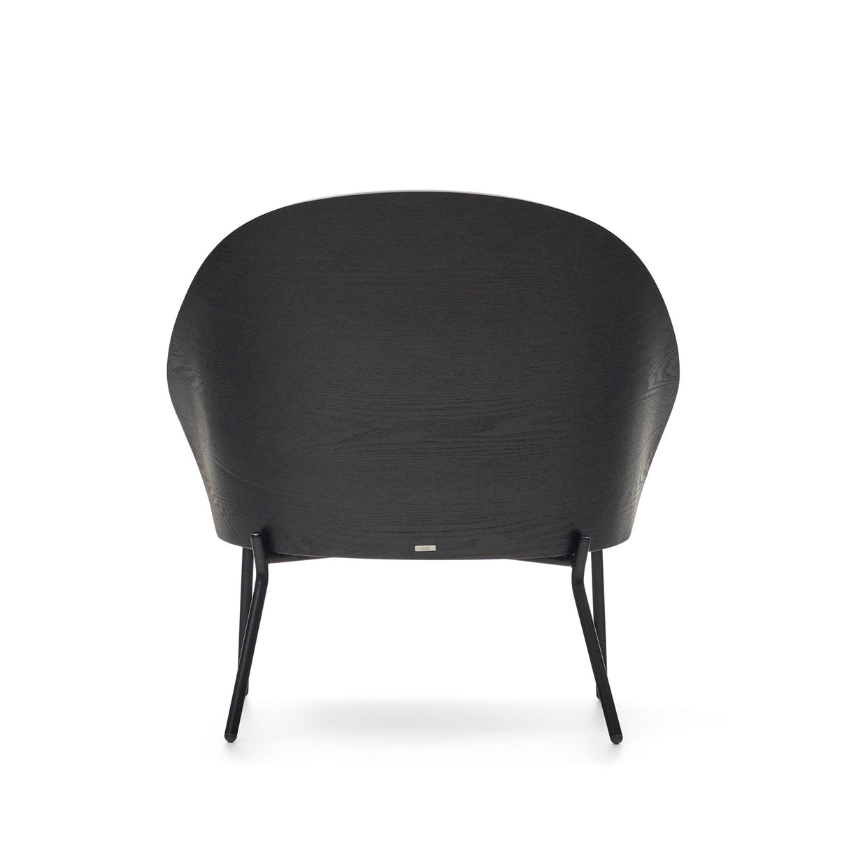 Eamy Armchair with black backrest, Gray fabric