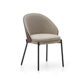 Eamy Dining chair with brown backrest, Beige fabric