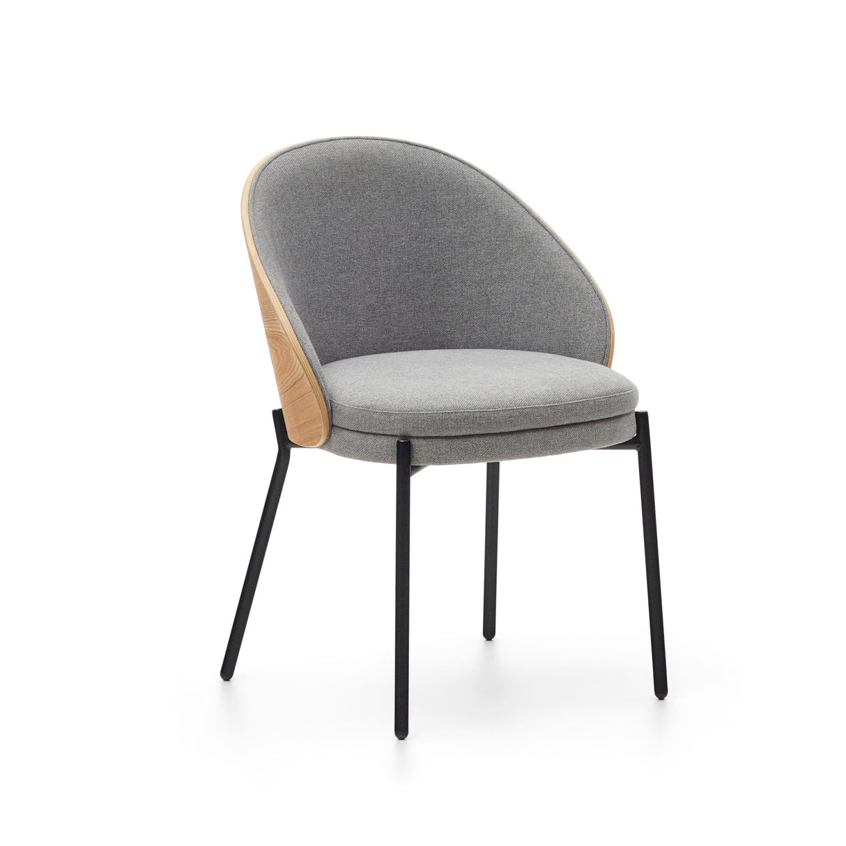 Eamy Dining chair with light backrest, Gray fabric