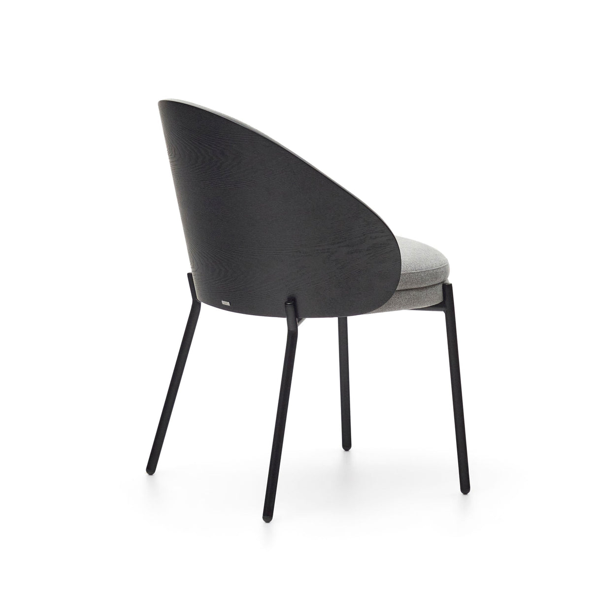 Eamy Dining chair with black backrest, Gray fabric