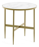 Elisenda Side Table White/Golden, Ø50