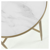 Elisenda Side Table White/Golden, Ø50