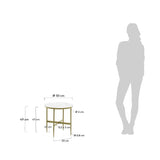 Elisenda Side Table White/Golden, Ø50