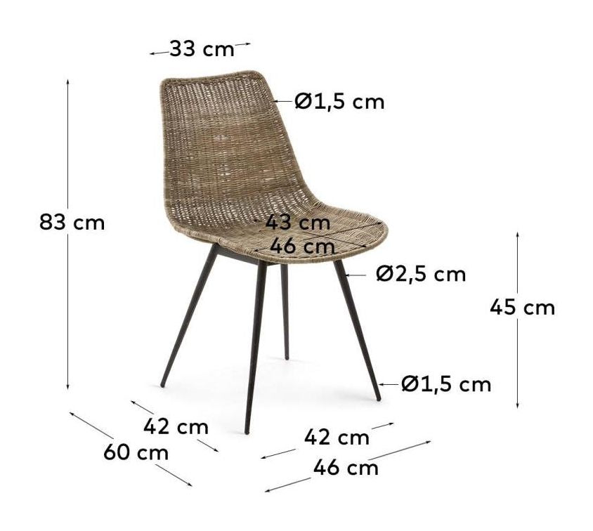 Equal Dining Chair Black/Rattan