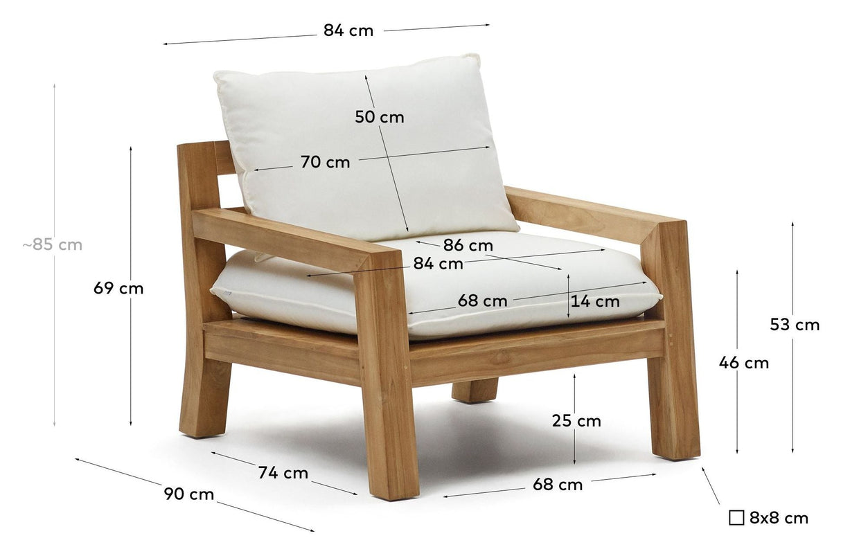 Forcanera Armchair, White teak