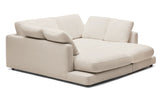 Gala 3-seater sofa with double chaise longue, Beige Chenille fabric