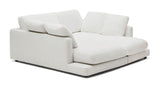 Gala 3-seater sofa with double chaise longue, White Chenille fabric