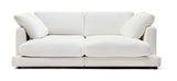 Gala 3-seater sofa with double chaise longue, White Chenille fabric