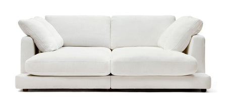 Gala 3-seater sofa with double chaise longue, White Chenille fabric