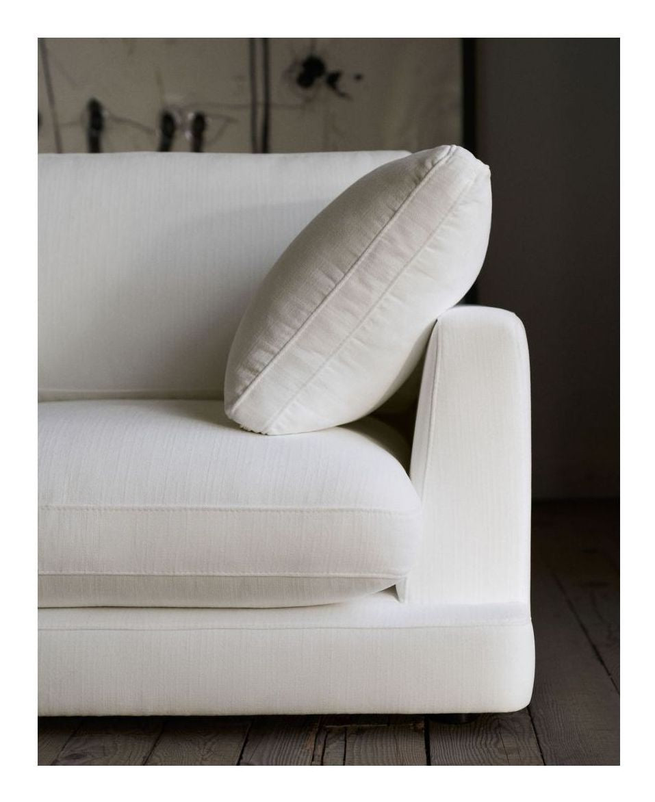 Gala 4-seater sofa with chaise longue on the left side, White Chenille fabric