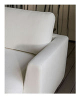 Gala 4-seater sofa with chaise longue on the left side, White Chenille fabric