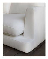 Gala 4-seater sofa with chaise longue on the left side, White Chenille fabric