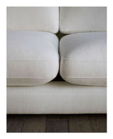 Gala 4-seater sofa with chaise longue on the left side, White Chenille fabric