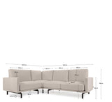 Galene 3-pers. Corner sofa, 207x267, Beige chenille