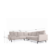 Galene 4-pers. Corner sofa, 267x267, Beige chenille