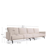 Galene 4-pers. Sofa, B334, Beige chenille