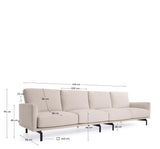 Galene 4-pers. Sofa, B424, Beige chenille