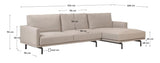 Galene 4-seater sofa with right chaise longue - Beige