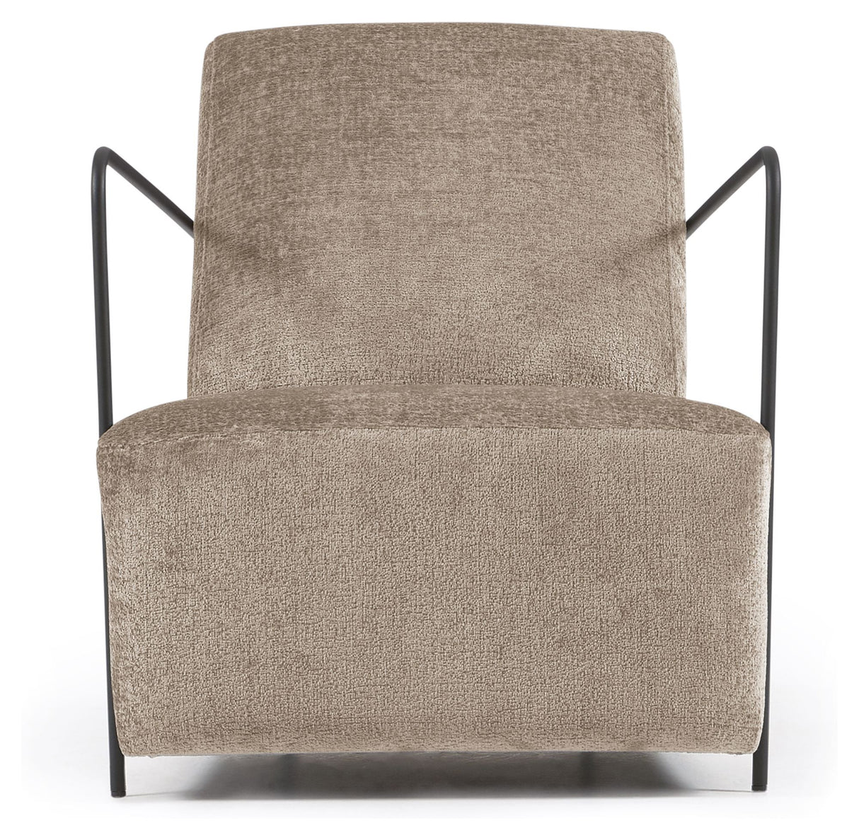 Gamer Lounge Chair, Beige chenille/Black metal