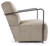 Gamer Lounge Chair, Beige chenille/Black metal