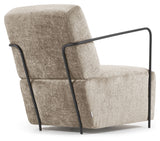 Gamer Lounge Chair, Beige chenille/Black metal