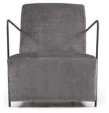 Gamer Lounge Chair, Gray Chenille/Black Metal