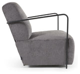 Gamer Lounge Chair, Gray Chenille/Black Metal