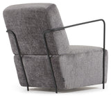 Gamer Lounge Chair, Gray Chenille/Black Metal