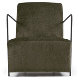 Gamer Lounge Chair, Green chenille/Black metal