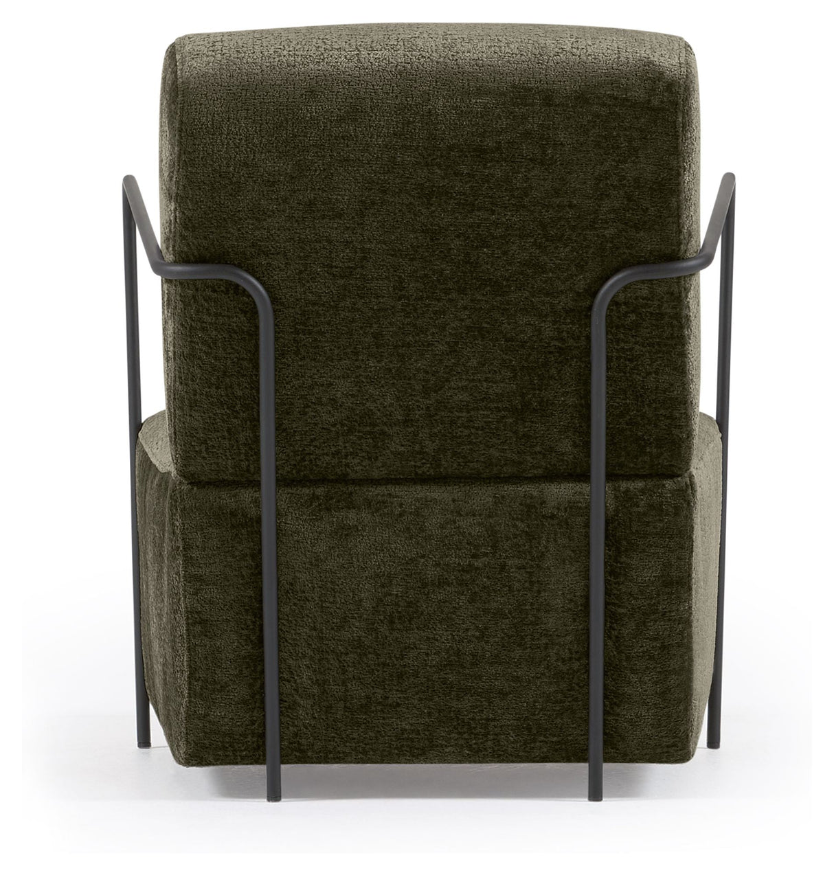 Gamer Lounge Chair, Green chenille/Black metal