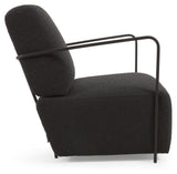 Gamer Lounge Chair, Black lambskin look/Black metal