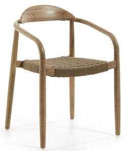 Glynis Dining chair with armrests, Beige rope