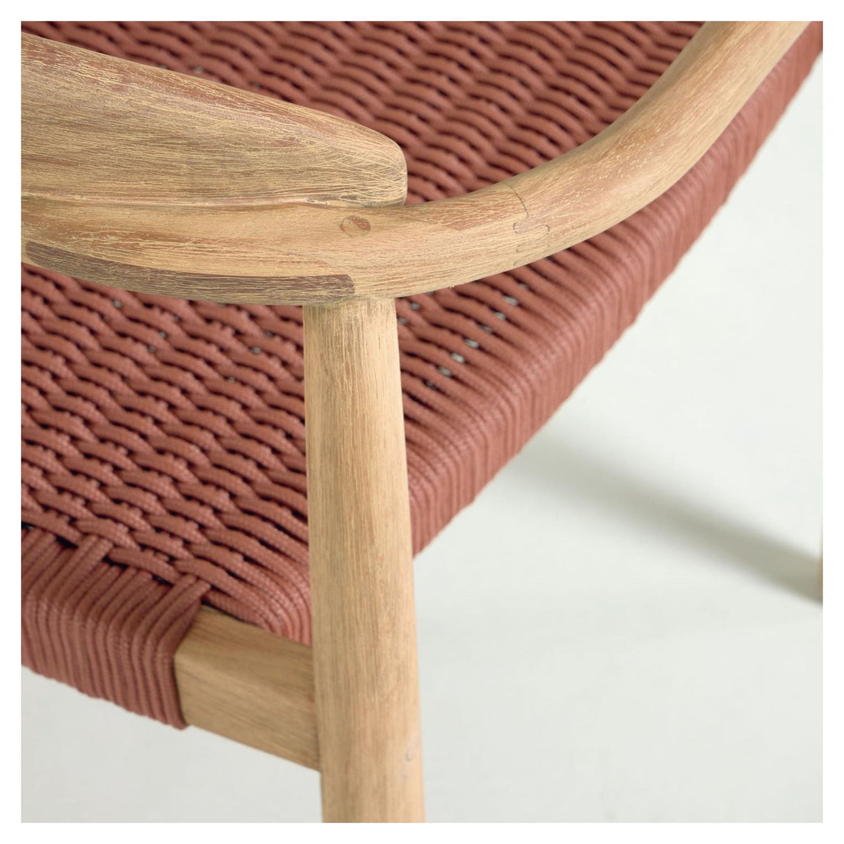 Glynis Dining chair with armrests, Terracotta rope