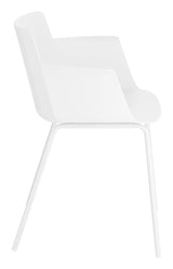 Hannia Dining chair with armrests, White