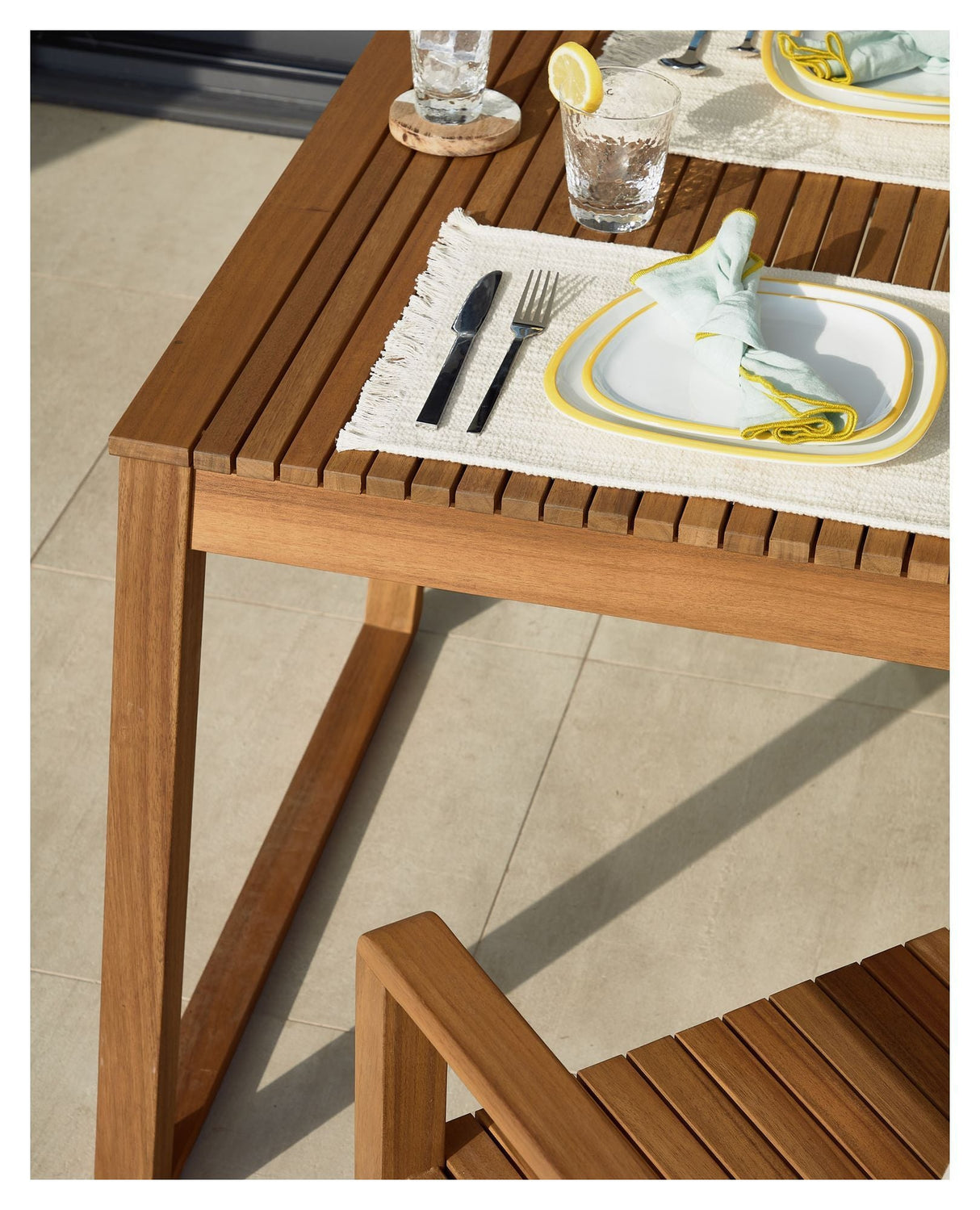 Hanzel Garden Table Solid Acacia, 180x90