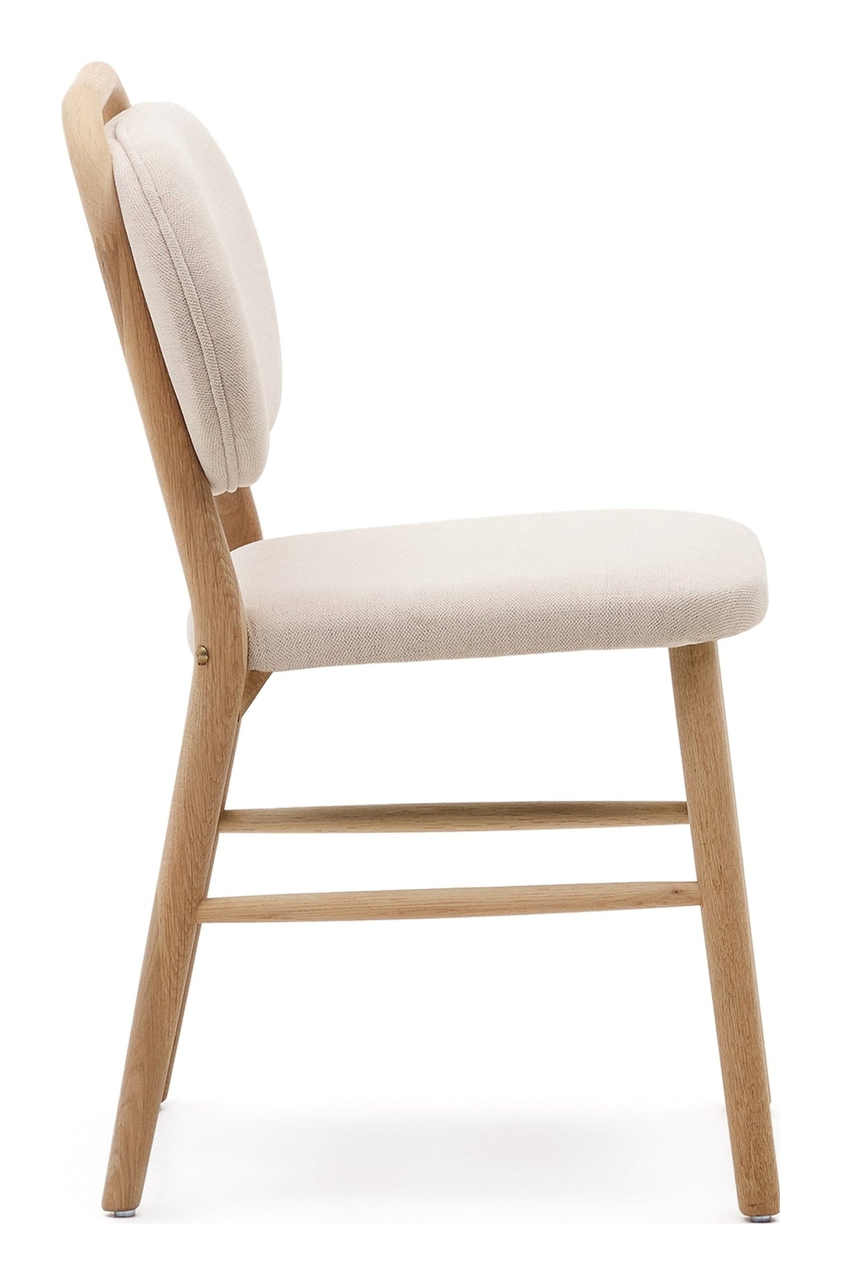 Helda Dining Chair, Beige Chenille and Solid Oak