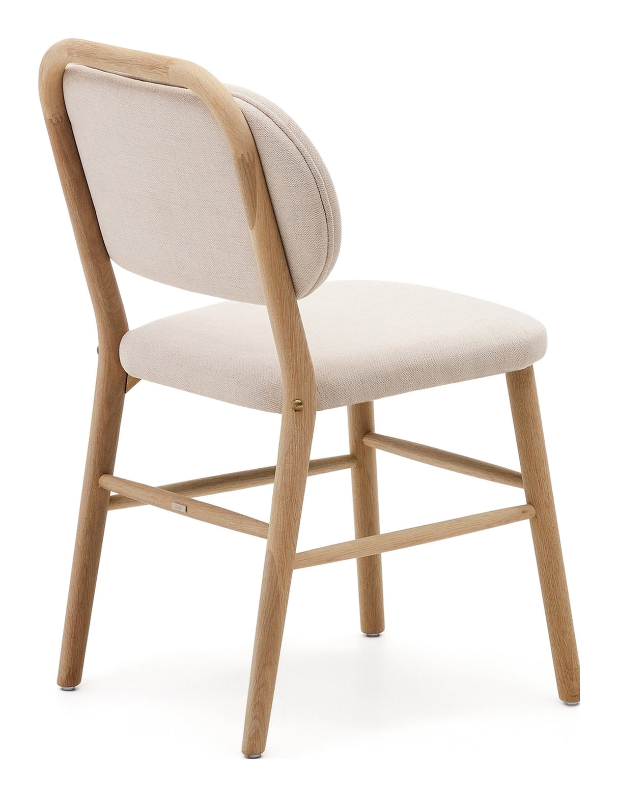 Helda Dining Chair, Beige Chenille and Solid Oak