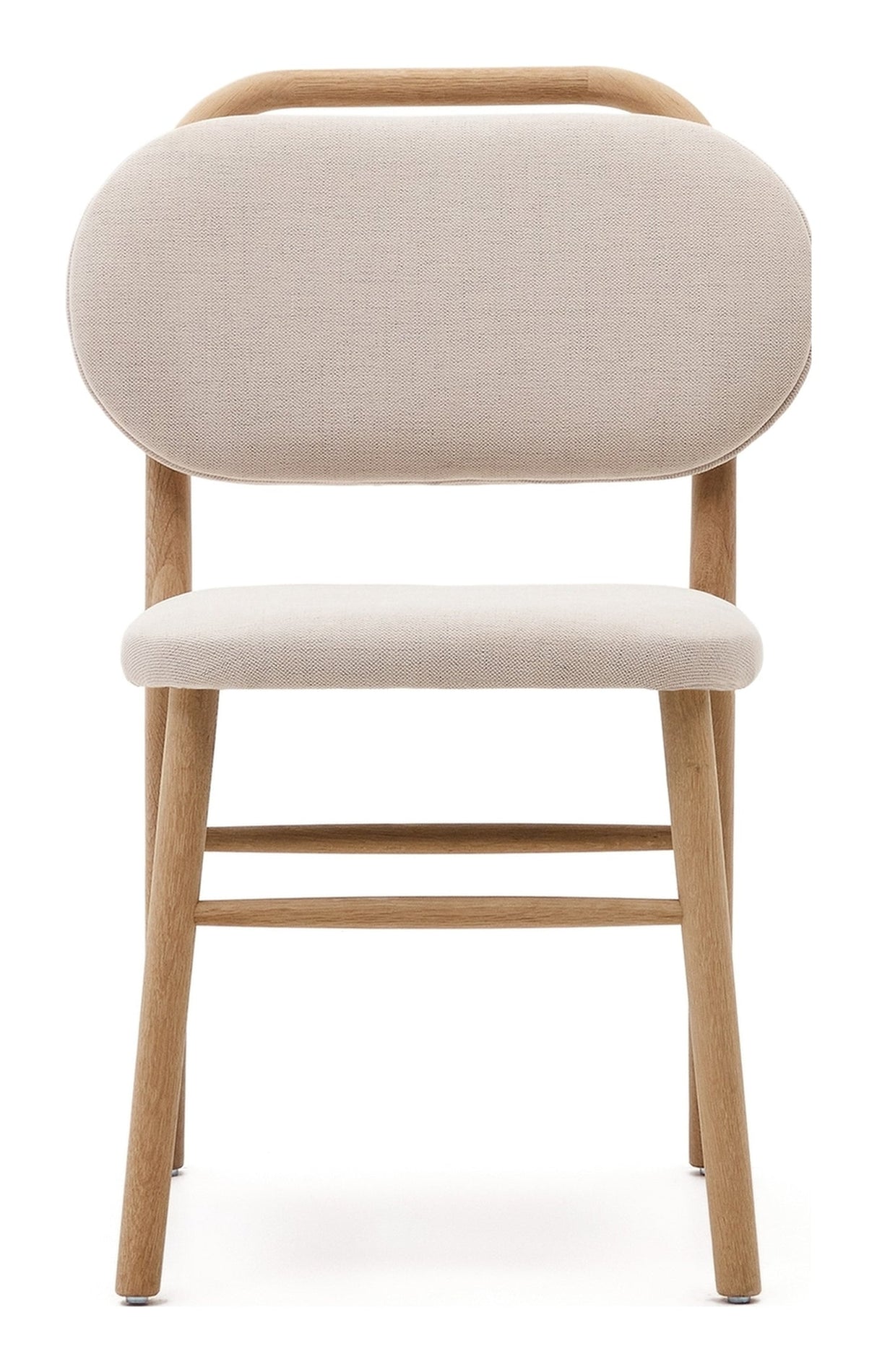 Helda Dining Chair, Beige Chenille and Solid Oak