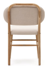 Helda Dining Chair, Beige Chenille and Solid Oak