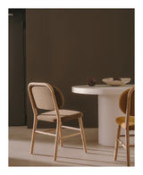 Helda Dining Chair, Green Chenille and Solid Oak