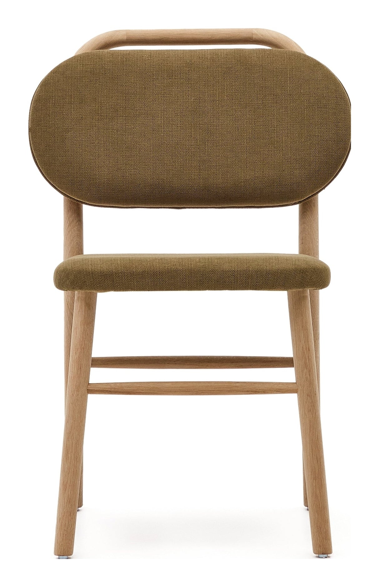 Helda Dining Chair, Green Chenille and Solid Oak