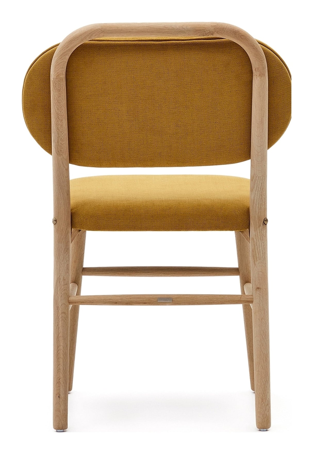 Helda Dining Chair, Yellow Chenille and Solid Oak