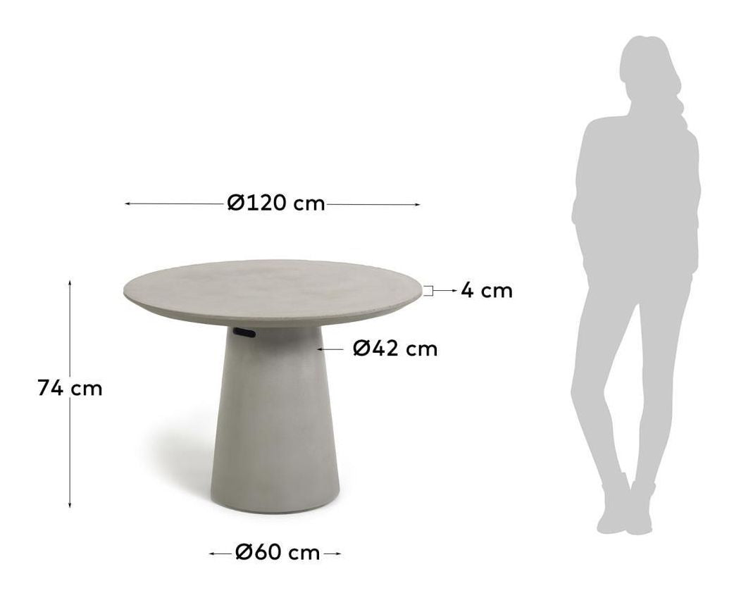 Itai Garden table Fiberconcrete/Iron, Ø120