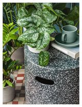 Jenell Side Table Black Terrazzo-look, Ø35