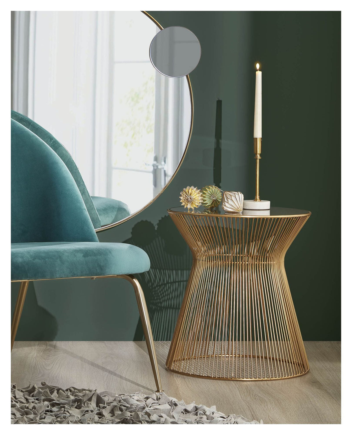 Jolene Side Table Ø40 Golden/Black