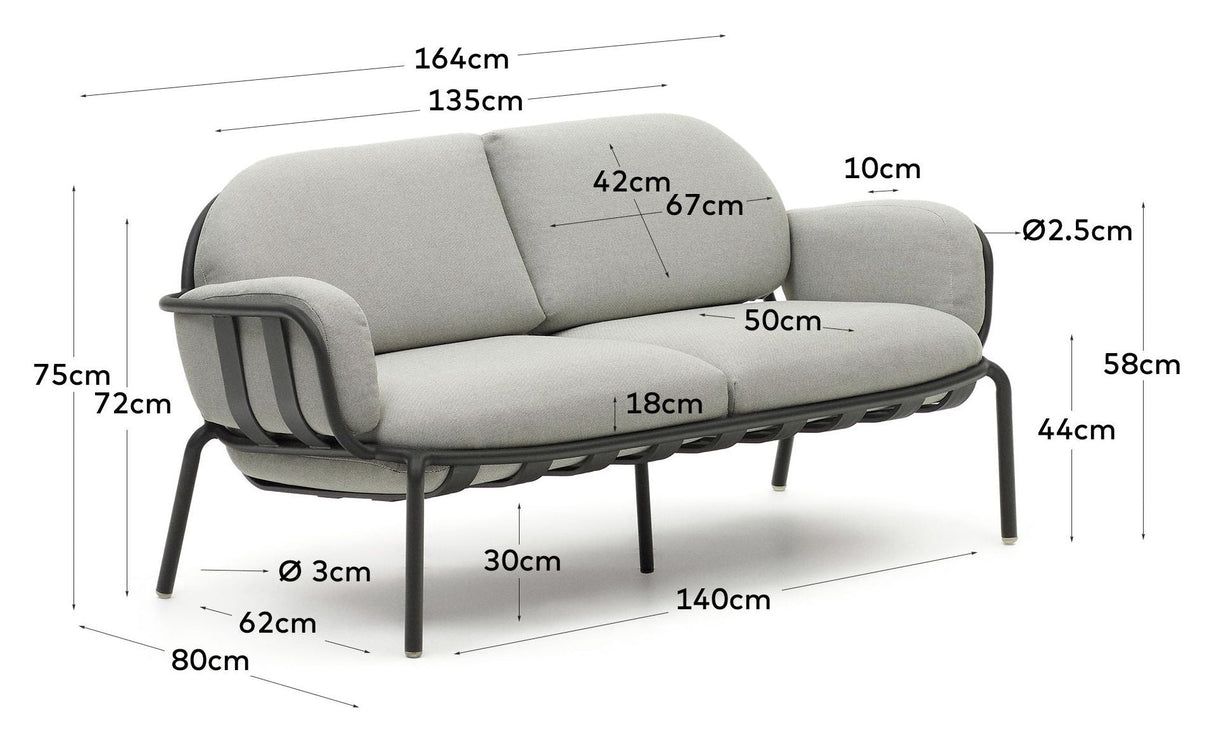 Joncol's 2-pers. Lounge bed, Light gray