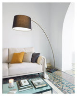 Juhe Floor Lamp, Gold Metal/Black Marble