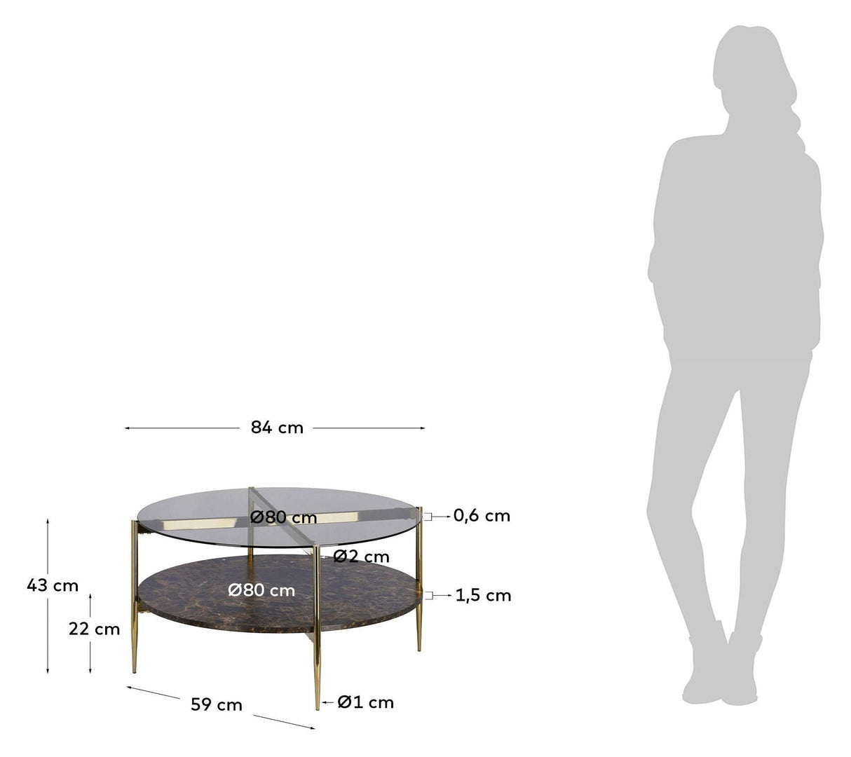 Kamilah Coffee Table Black, Ø84